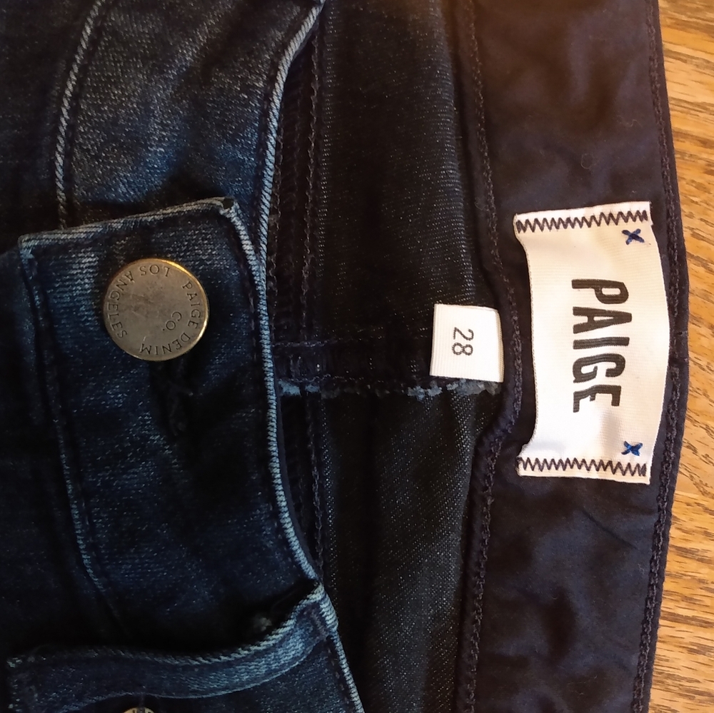 Paige Skyline Straight Jeans size 28 Dark Denim